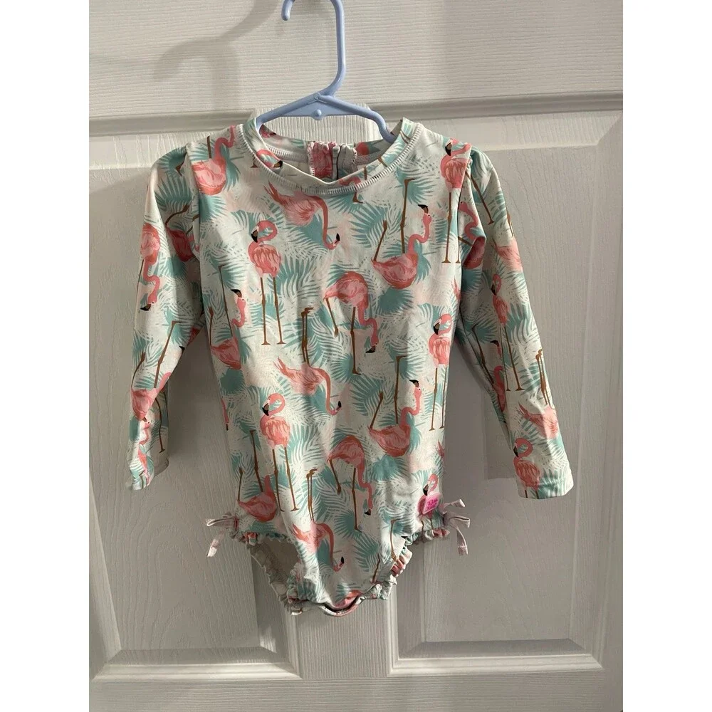 RuffleButts Long Sleeve One Piece Rash Guard Swimsuit Size 3T New With Tag
